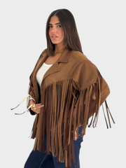 Eurika – Damen-Wildlederjacke mit Fransen – Ansicht 4