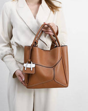 Margarita – Braune Leder-Tote-Tasche für Damen – Ansicht 2
