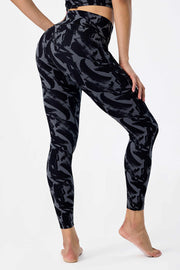 Bedruckte elastische Damen-Leggings mit hohem Bund