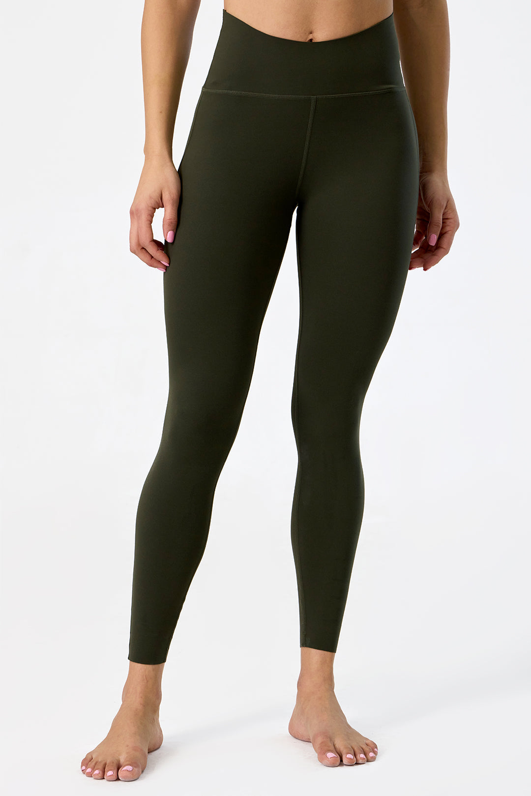 Nahtlose figurbetonte Damen-Leggings mit hohem Bund