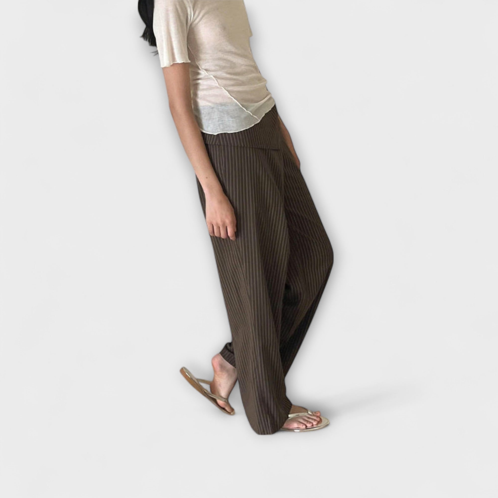 Julia – Gestreifte Faltenhose