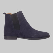 Marineblaue Chelsea-Boots für Damen aus Wildleder – Ansicht 3