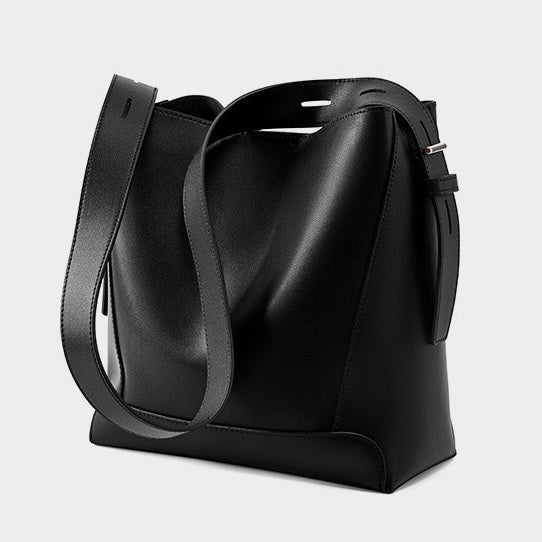 Dorothea – Übergroße Bucket-Schultertasche für Damen aus Leder – Ansicht 36
