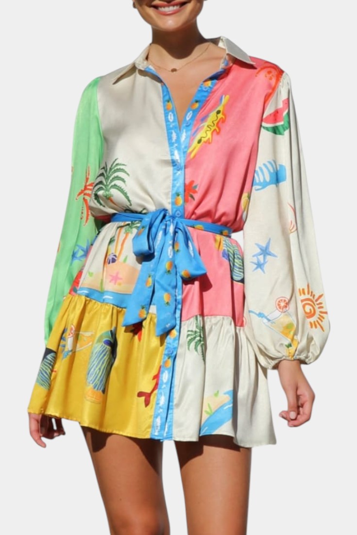 Fallon Minikleid mit mehrfarbigem Muster
