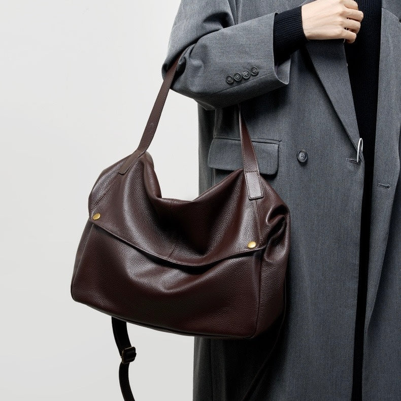 Adriani – Minimalistische Retro-Tote-Tasche für Damen aus echtem Leder – Ansicht 4