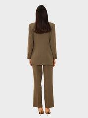 Kiara – Oversized Damen-Anzugset in Khaki – Ansicht 2