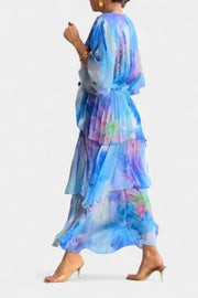 Carol – Florales Maxikleid für Damen im Aquarell-Stil – Ansicht 3