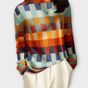 Damen-Patchwork-Rollkragenpullover Erika – Ansicht 2