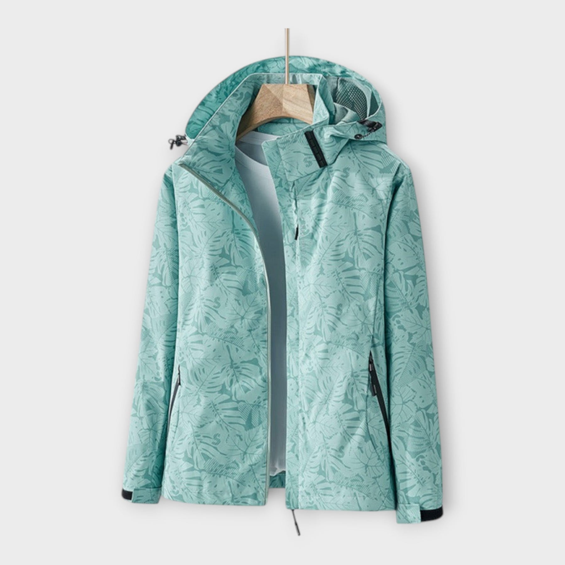 Moderne wasserdichte Damenjacke mit Kapuze – Ansicht 6