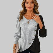 Kaia – Elegantes Strickhemd für Damen mit langen Ärmeln und Knöpfen – Ansicht 3
