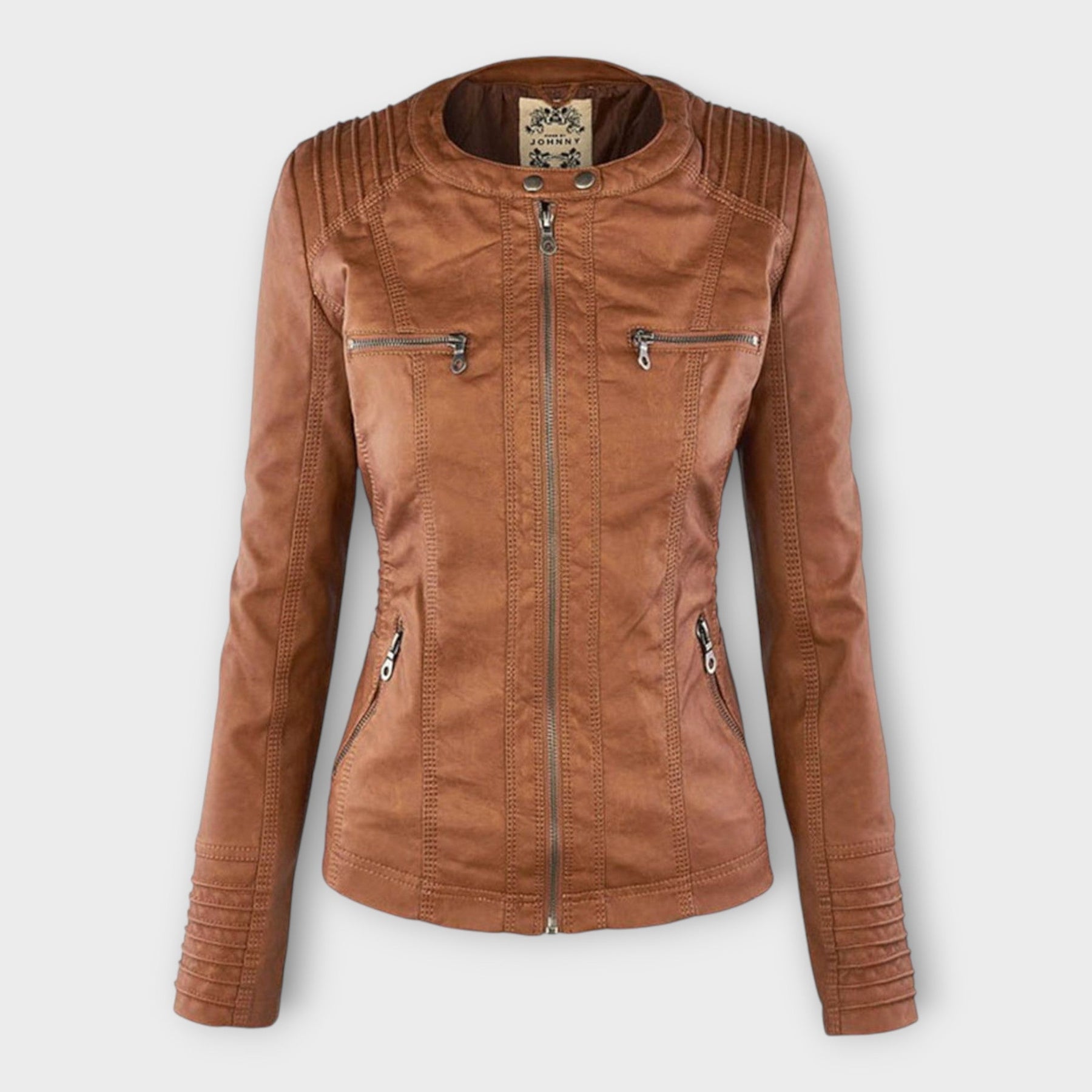 Elise – Moderne Lederjacke für Damen mit Kapuze – Ansicht 11