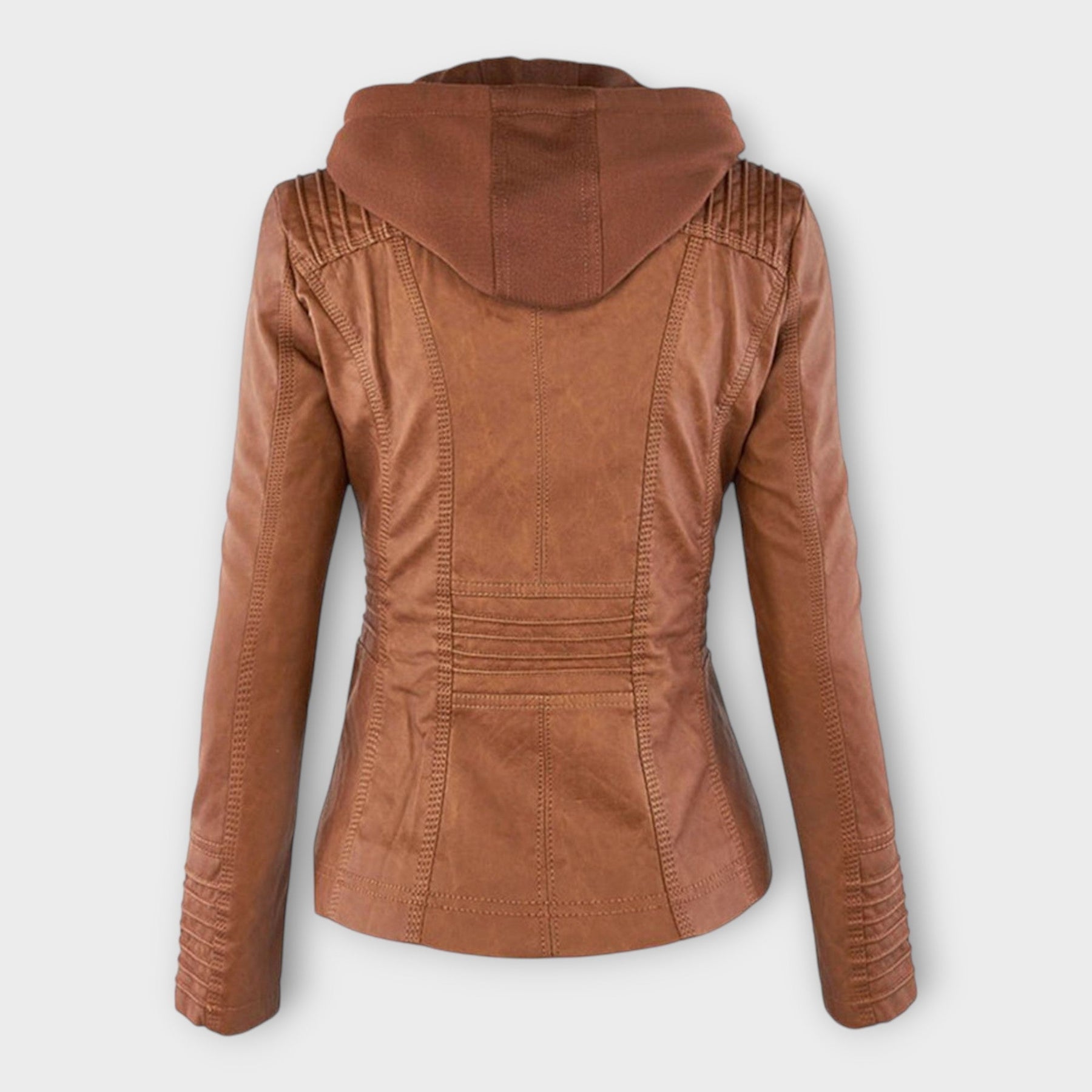 Elise – Moderne Lederjacke für Damen mit Kapuze – Ansicht 12