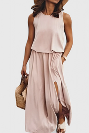 Dianne – Ärmelloses Damenkleid mit Seitenschlitz – Ansicht 4