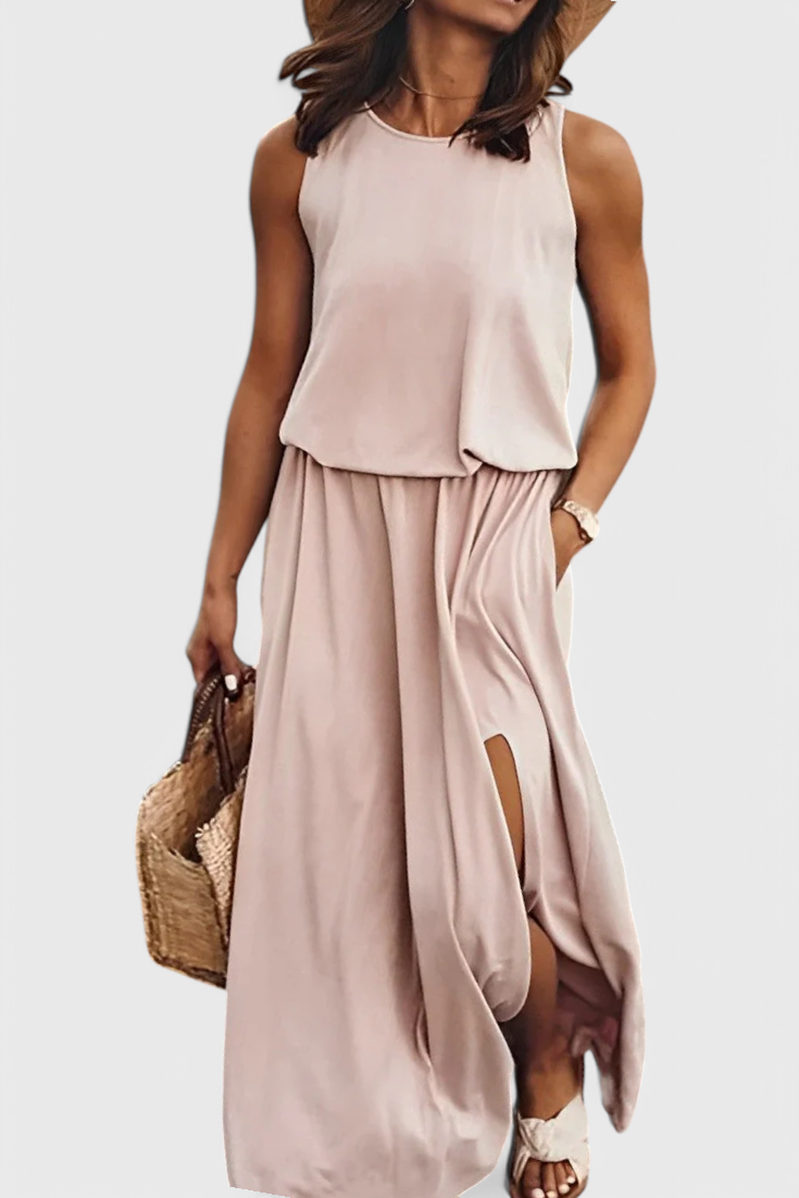 Dianne – Ärmelloses Damenkleid mit Seitenschlitz – Ansicht 4