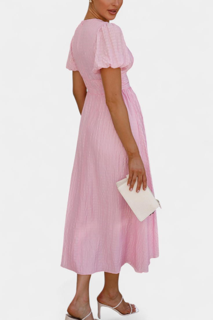 Mélia – Maxikleid für Damen mit V-Ausschnitt und Puffärmeln – Ansicht 9