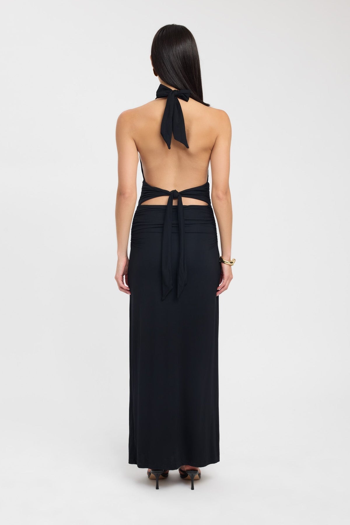 Neckholder-Maxikleid Sariah für Damen mit gerafftem Oberteil – Ansicht 6