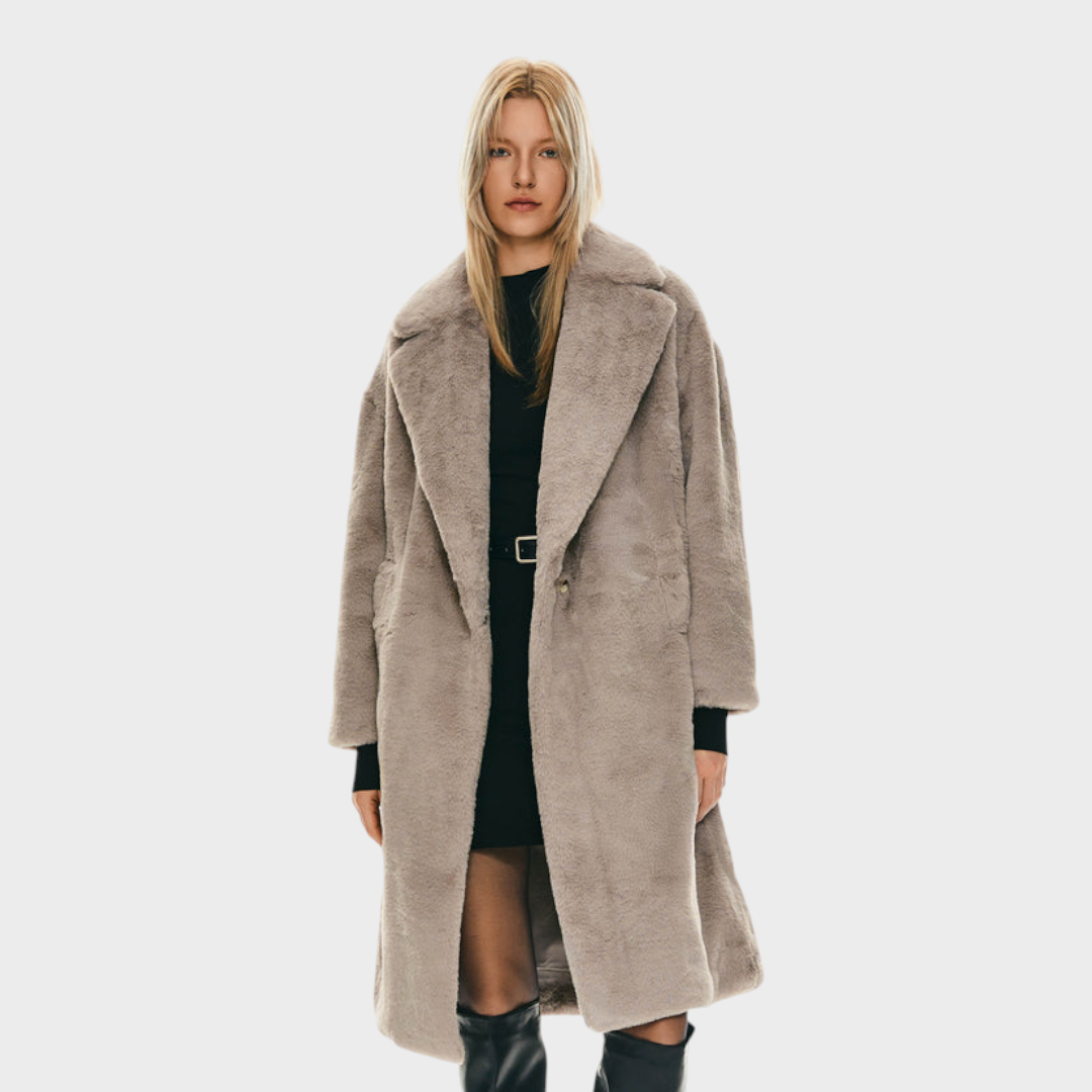 Delaney – Oversized lange Damen-Sherpa-Fleecejacke – Ansicht 5