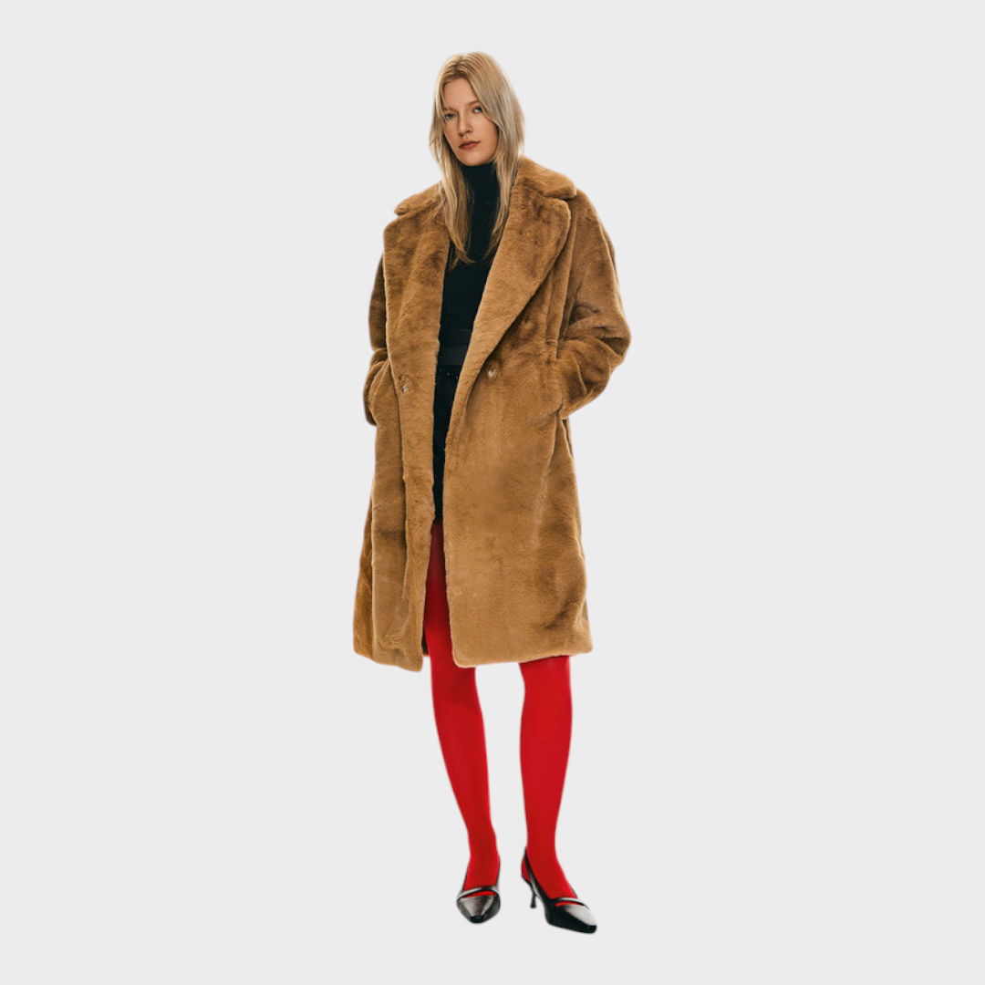 Delaney – Oversized lange Damen-Sherpa-Fleecejacke – Ansicht 7