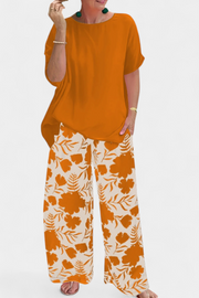 Florales Damen-Set Aivy mit lockerer Bluse und weiter Hose – Ansicht 3