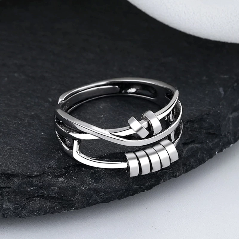 Silberner Spinner-Ring zum Stressabbau – Ansicht 4