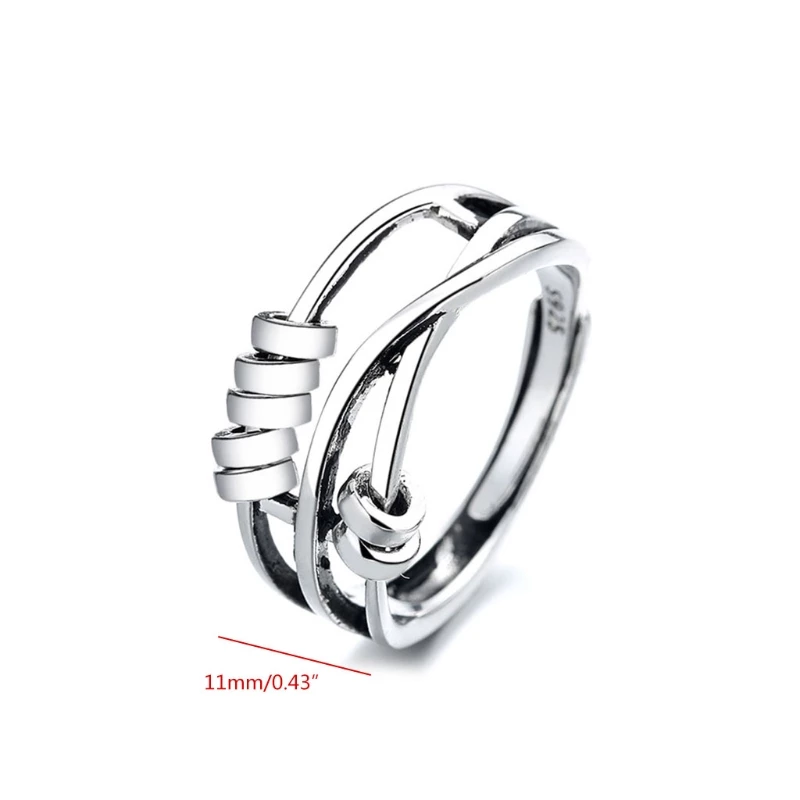 Silberner Spinner-Ring zum Stressabbau – Ansicht 5