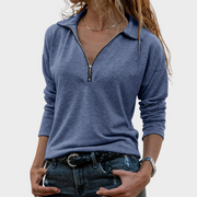 Nadine – Damen-Sweatshirt mit halbem Reißverschluss – Ansicht 5