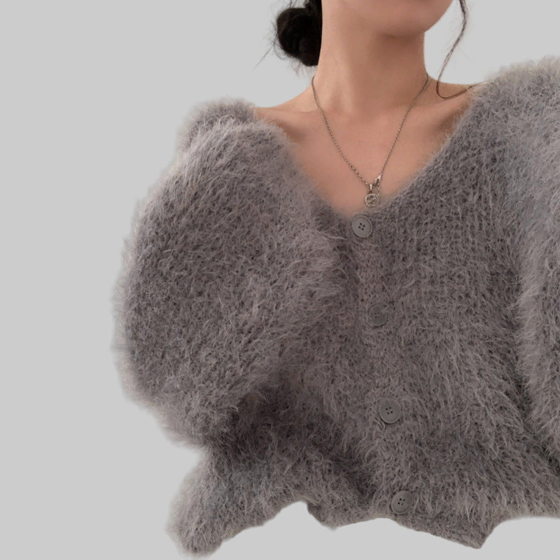 Fleur – Strickjacke für Damen mit tiefem V-Ausschnitt – Ansicht 4