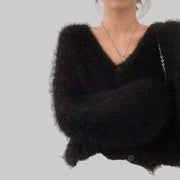 Fleur – Strickjacke für Damen mit tiefem V-Ausschnitt – Ansicht 3
