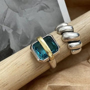 Silberring mit blauem Zirkon – Ansicht 3