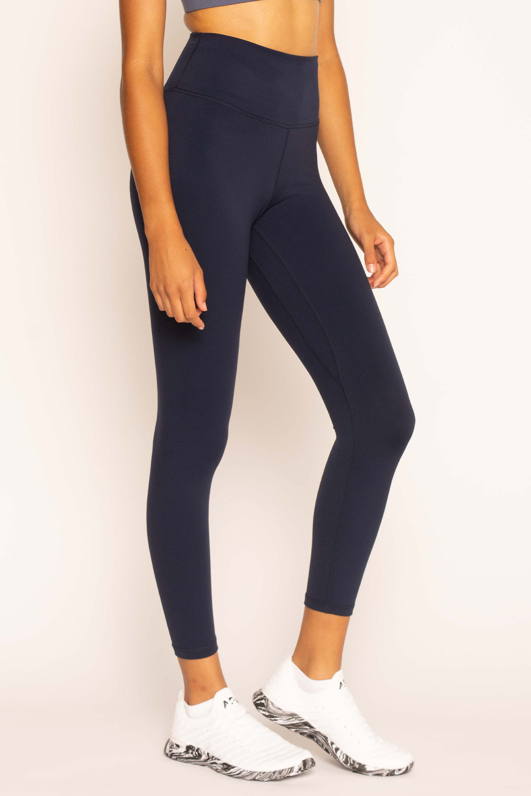 Einfarbige nahtlose Damen-Leggings mit hohem Bund