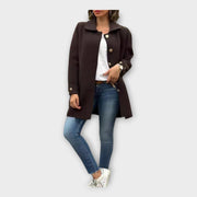 Corinne – Langer Oversize-Mantel für Damen mit Knöpfen