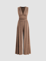 Charity – Eleganter ärmelloser Jumpsuit für Damen mit weitem Hosenbein – Ansicht 4