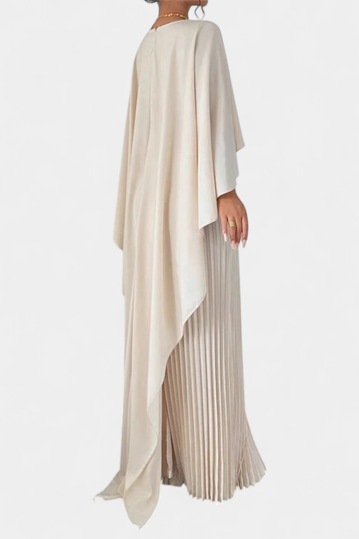 Jane – Maxikleid für Damen mit hohem Kragen und Rüschenärmeln – Ansicht 3