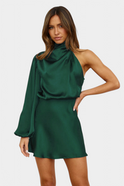 Mara – Drapiertes One-Shoulder-Minikleid für Damen – Ansicht 10