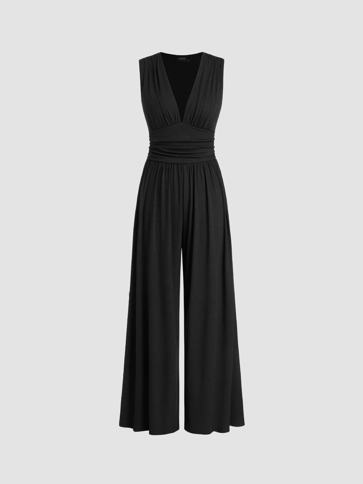Charity – Eleganter ärmelloser Jumpsuit für Damen mit weitem Hosenbein – Ansicht 2