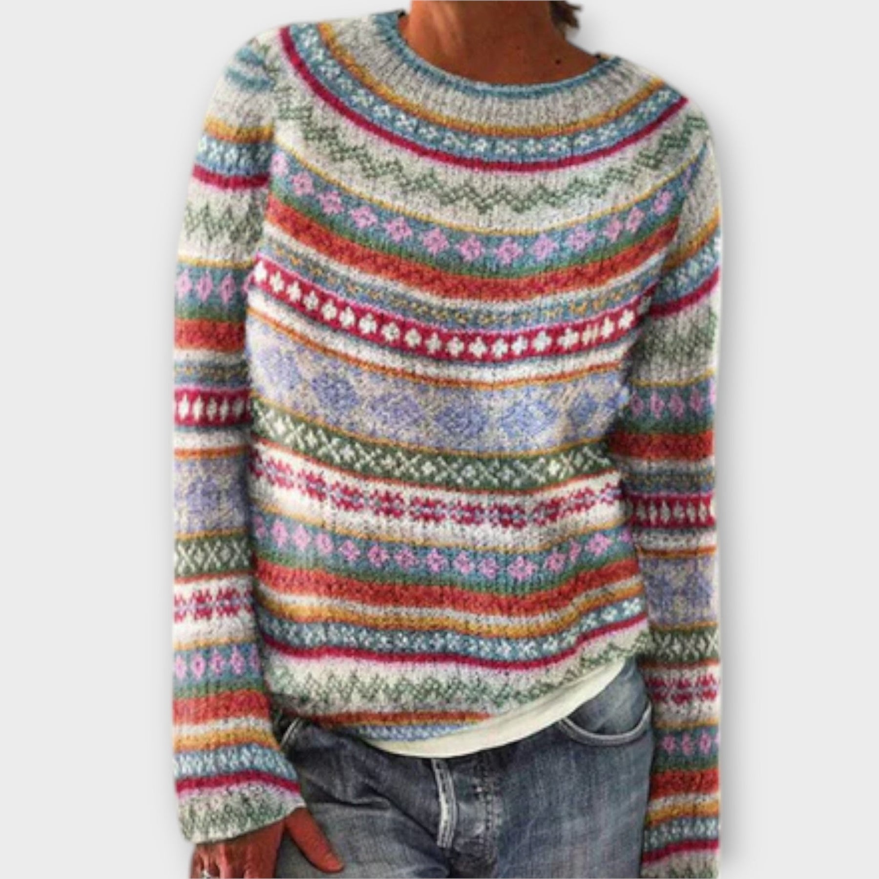 Vintage-Strickpullover für Damen – Ansicht 2