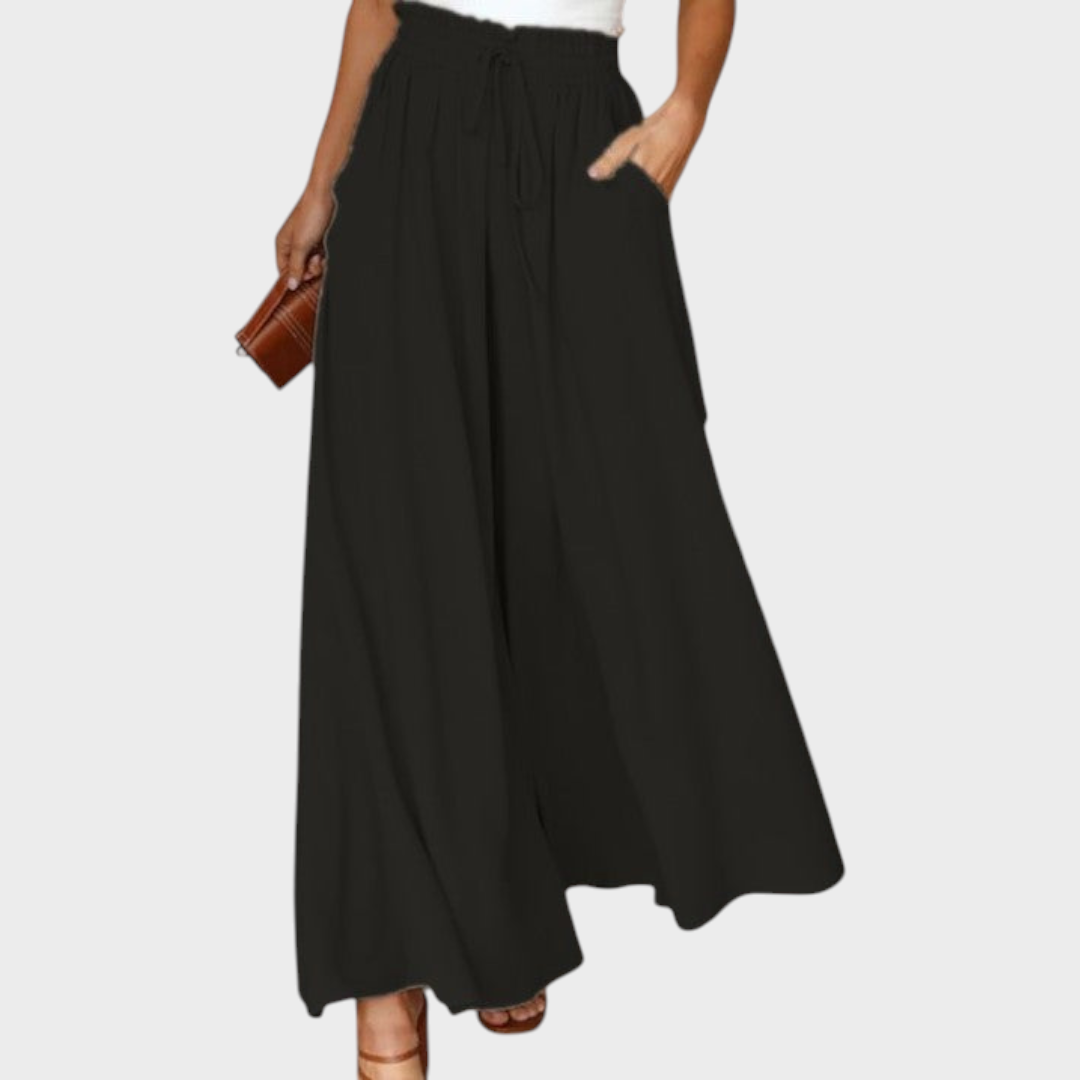 Tory | Coole Seidenhose mit hohem Bund und weitem Bein