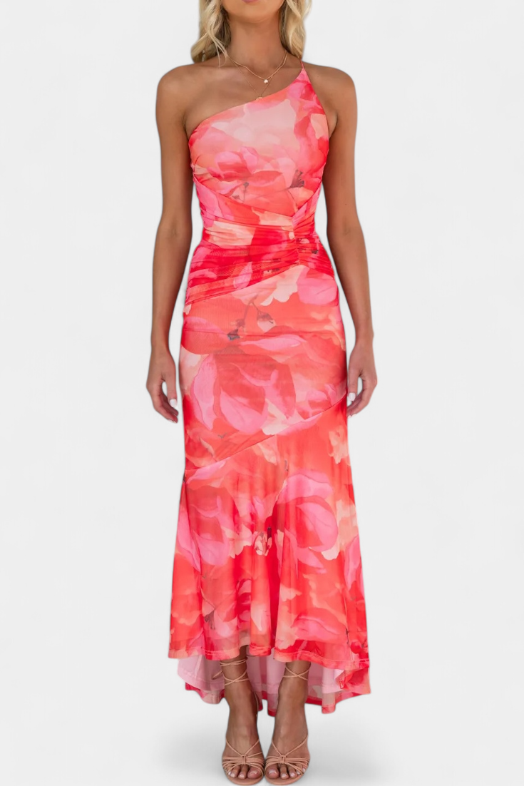 Abigail – Langärmeliges florales Damenkleid aus Blumen-Mesh – Ansicht 6
