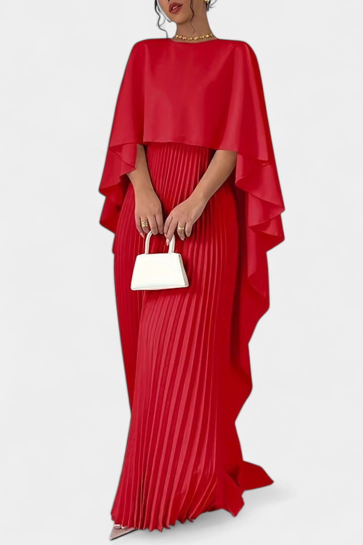 Jane – Maxikleid für Damen mit hohem Kragen und Rüschenärmeln – Ansicht 4