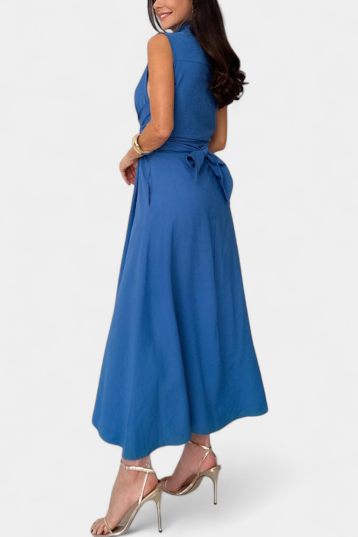 Meryl – Hemdblusenkleid für Damen mit Knöpfen und Gürtel – Ansicht 4