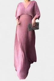 Anita – Midikleid für Damen mit Falten und V-Ausschnitt – Ansicht 4