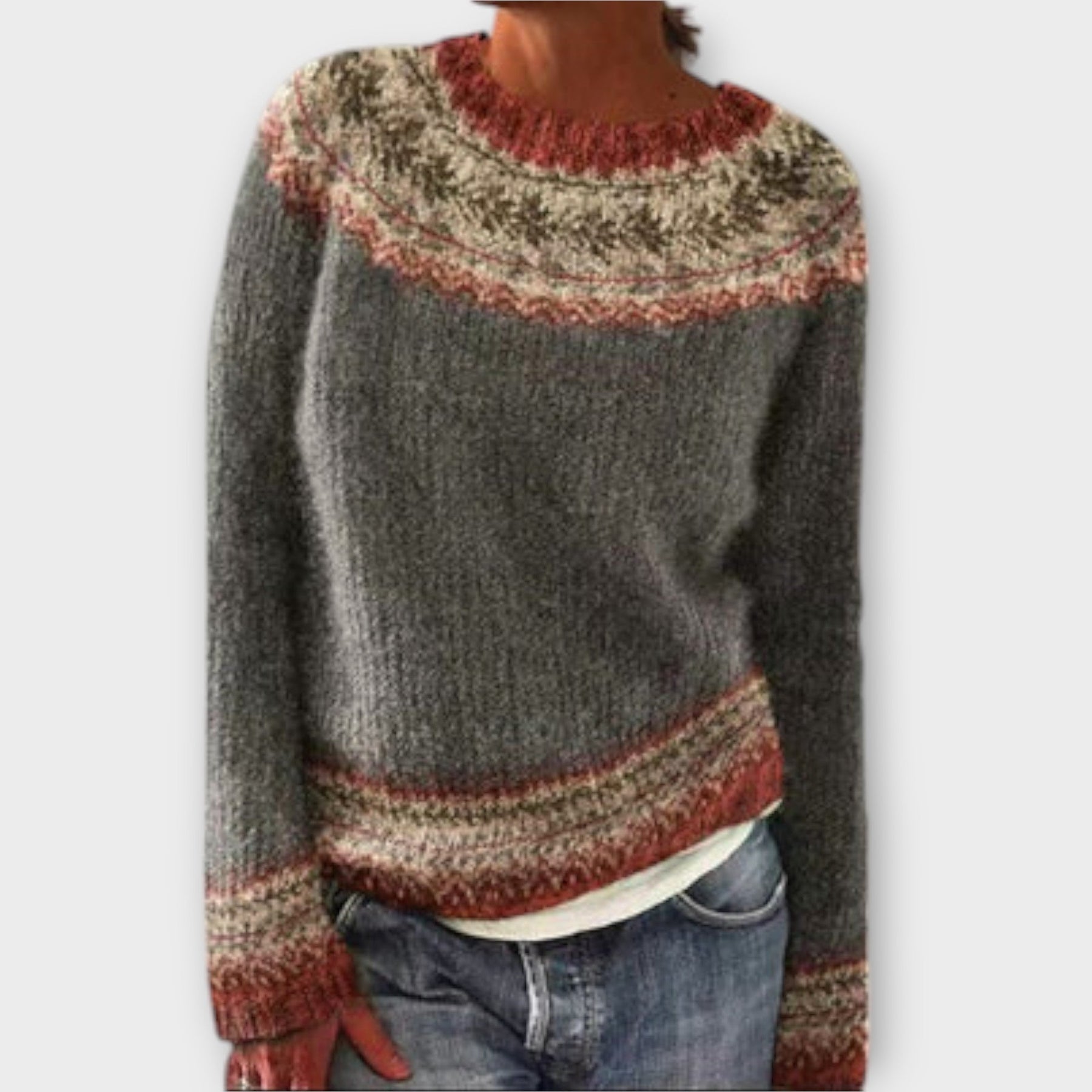 Vintage-Strickpullover für Damen – Ansicht 4