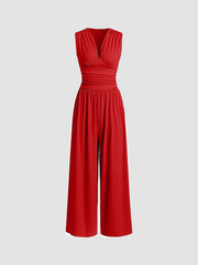 Charity – Eleganter ärmelloser Jumpsuit für Damen mit weitem Hosenbein
