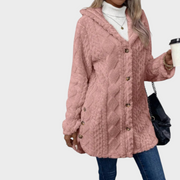 Elzie – Warme Jacquard-Kapuzenjacke für Damen – Ansicht 2