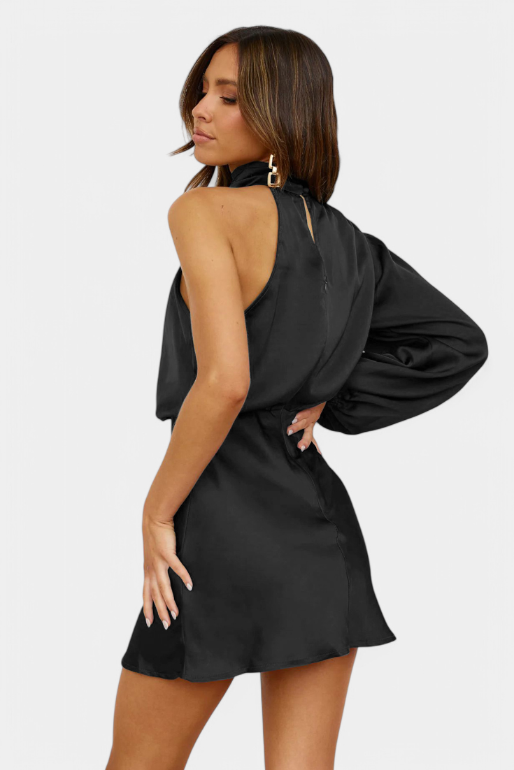 Mara – Drapiertes One-Shoulder-Minikleid für Damen – Ansicht 15