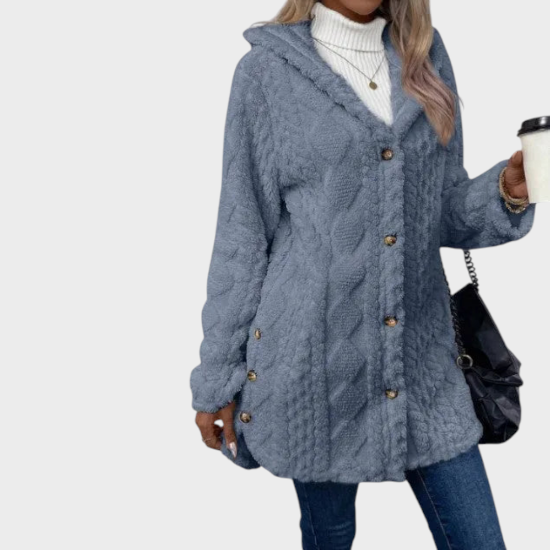 Elzie – Warme Jacquard-Kapuzenjacke für Damen – Ansicht 4
