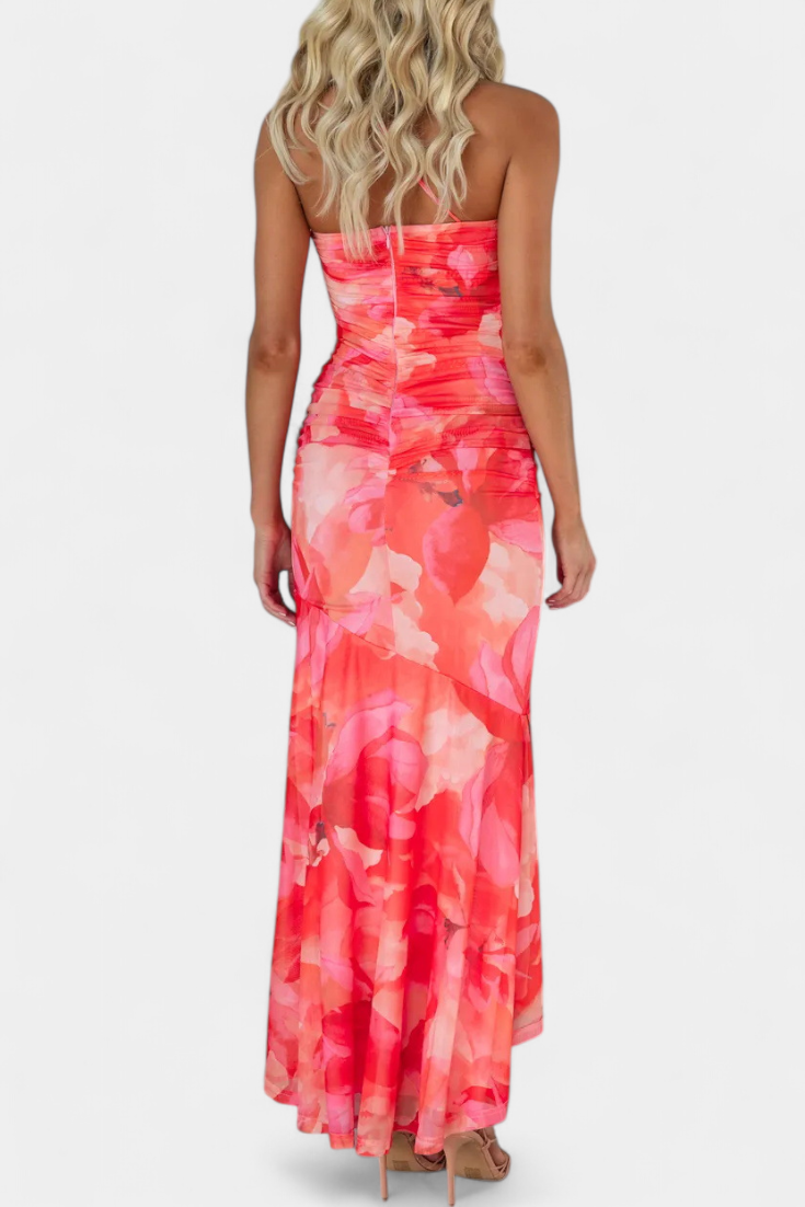 Abigail – Langärmeliges florales Damenkleid aus Blumen-Mesh – Ansicht 8