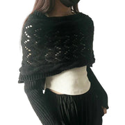 Maribel – Strickbluse-Schal für Damen mit Lochmuster und langen Ärmeln – Ansicht 11