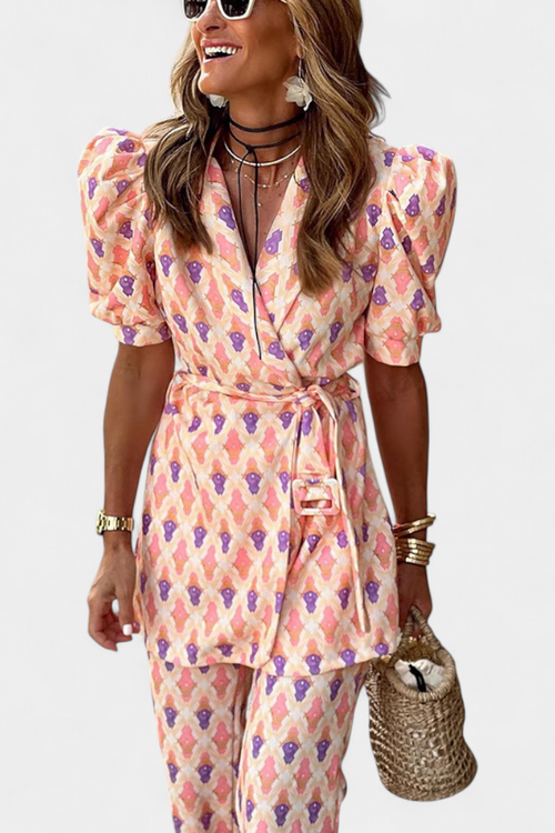 Araceli Set mit Print, Blazer und Schlaghose