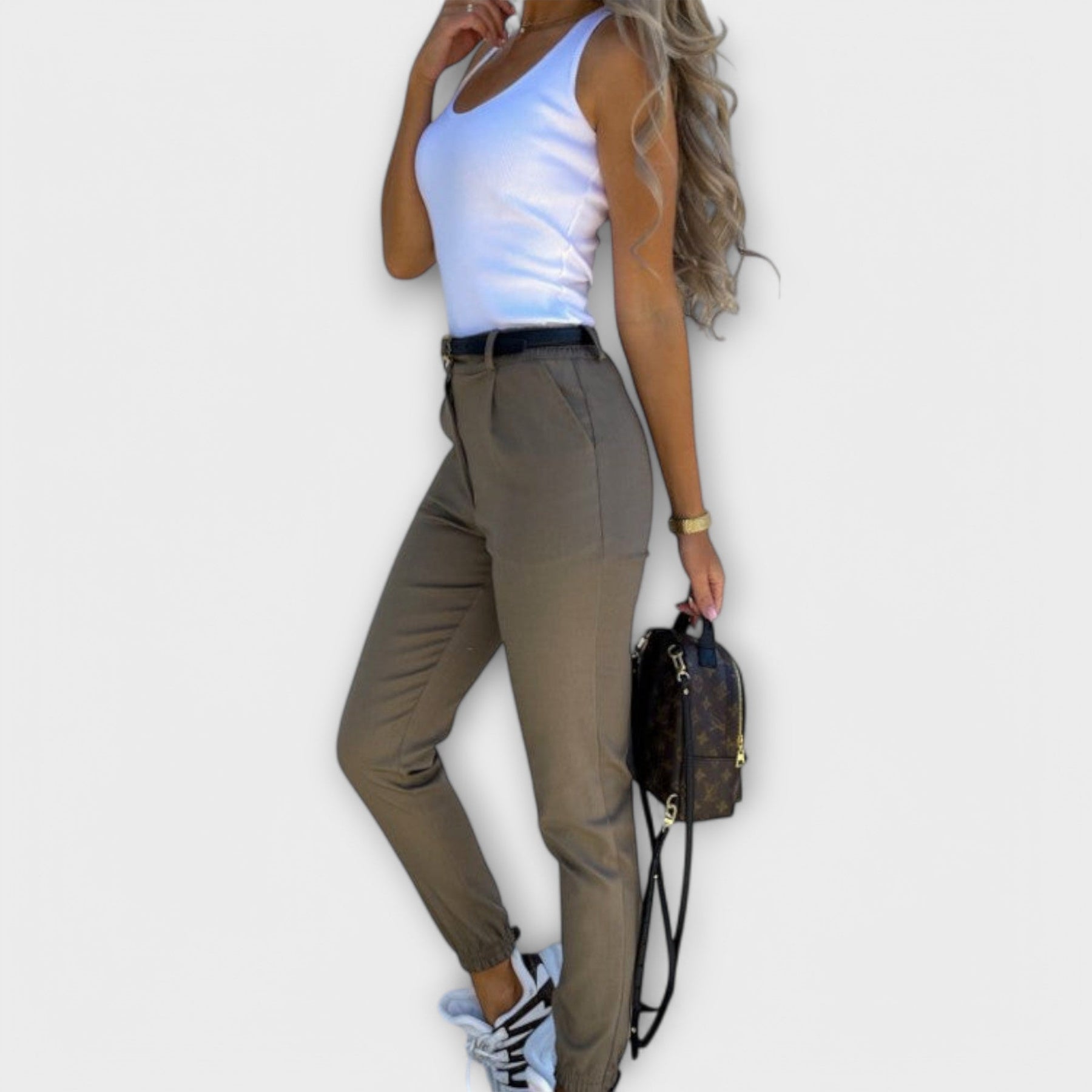Elastische High-Waist-Damenhose Tinten – Ansicht 8